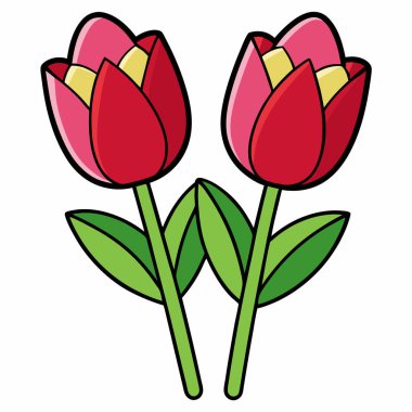Güzel lale çiçeği karikatür vektör sembolü tasarımı