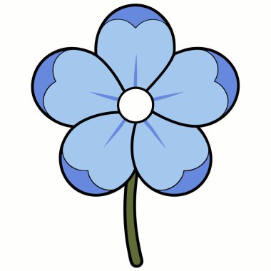 heliotrope flower drawing flat vector illustration. clipart