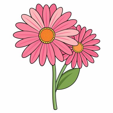 Tasarım simgeler vektör çizim çiçek (papatya, gerbera, aster).