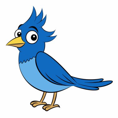 Simple and Elegant Blue Jay Flat Vector Illustration clipart