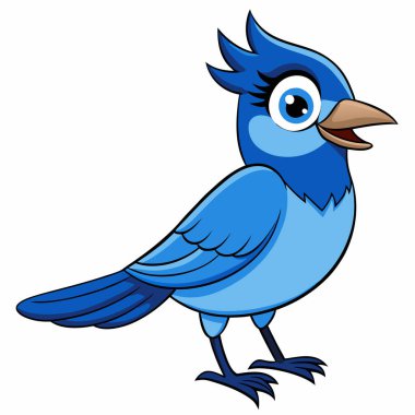 Simple and Elegant Blue Jay Flat Vector Illustration clipart