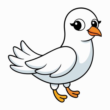 Dove vector illustration. Cute dove cartoon clipart, bird animal in flat style. clipart