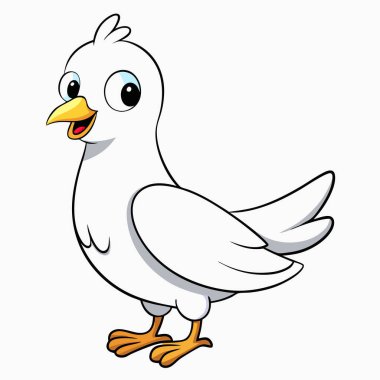 Dove vector illustration. Cute dove cartoon clipart, bird animal in flat style. clipart