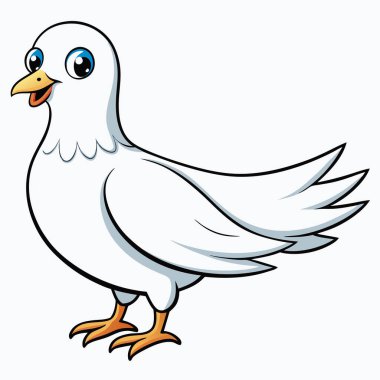 Dove vector illustration. Cute dove cartoon clipart, bird animal in flat style. clipart