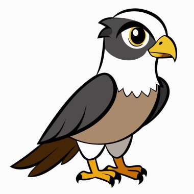 Şahin karikatür çizimi beyaz arkaplanda izole edildi