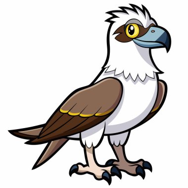 Osprey Bird düz tasarım Illustration beyaz arkaplan
