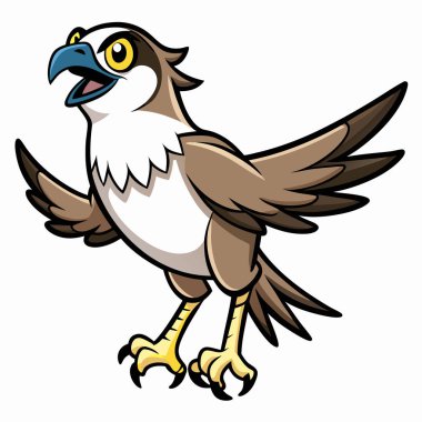 Osprey Bird düz tasarım Illustration beyaz arkaplan