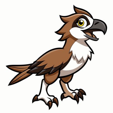 Osprey Bird düz tasarım Illustration beyaz arkaplan