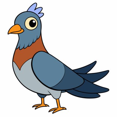 a bird pigeon vector art illustration white-background clipart