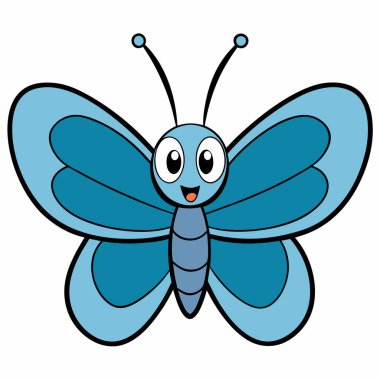 Beyaz arkaplanda mavi Morpho kelebek siluet vektör çizimleri.