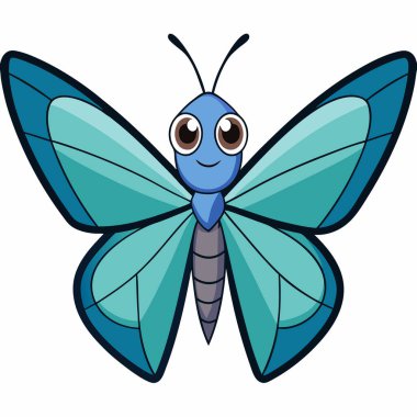 Beyaz arkaplanda mavi Morpho kelebek siluet vektör çizimleri.