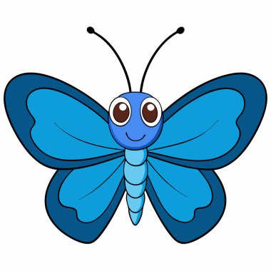 Beyaz arkaplanda mavi Morpho kelebek siluet vektör çizimleri.
