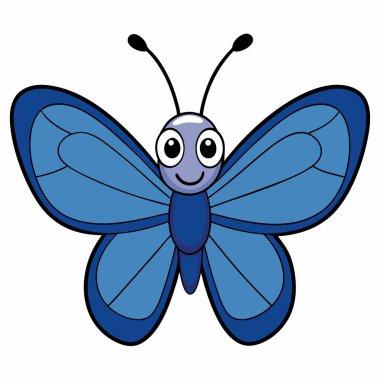 Beyaz arkaplanda mavi Morpho kelebek siluet vektör çizimleri.