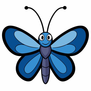 Beyaz arkaplanda mavi Morpho kelebek siluet vektör çizimleri.