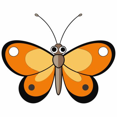 Comma Butterfly butterfly vector illustrations on a white background. clipart