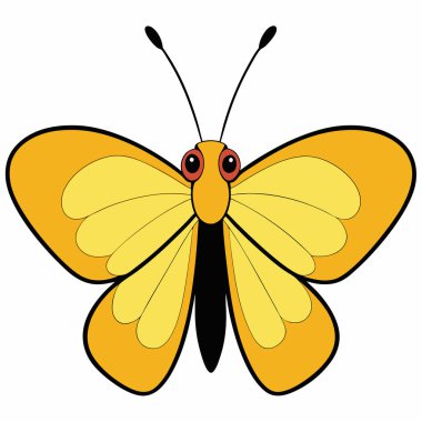 Common Brimstone butterfly vector illustrations on a white background. clipart