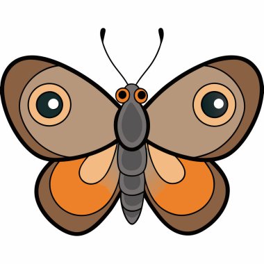 Common Buckeye butterfly vector illustrations on a white background. clipart