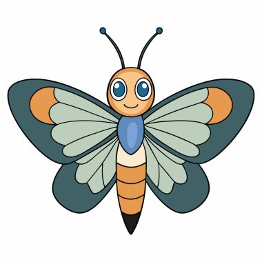 Beyaz arka planda ortak Wood Nymph kelebek vektör çizimleri.