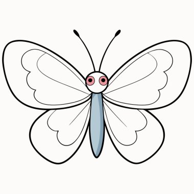 Great Southern White butterfly vector illustrations on a white background. clipart