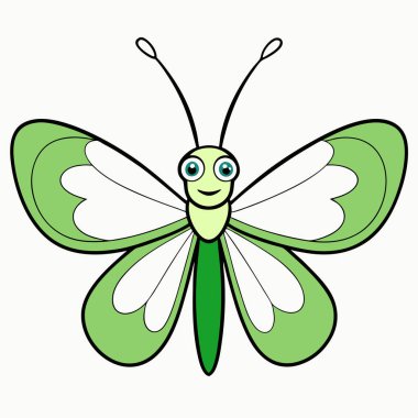 green-veined white butterfly vector illustrations on a white background. clipart