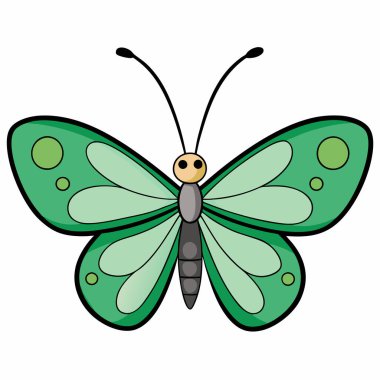 green-veined white butterfly vector illustrations on a white background. clipart