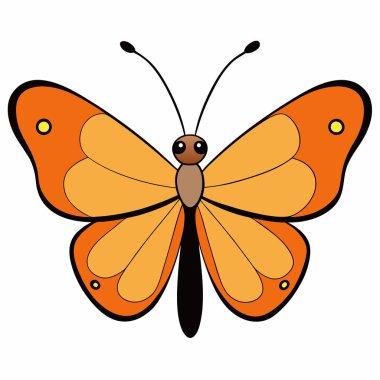 Julia Heliconian butterfly vector illustrations on a white background. clipart