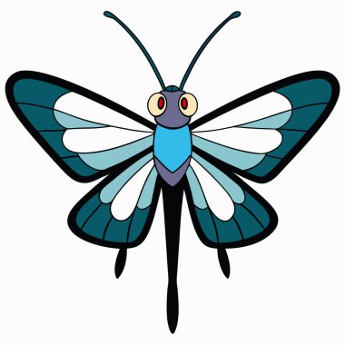 Long-tailed Skipper butterfly vector illustrations on a white background. clipart