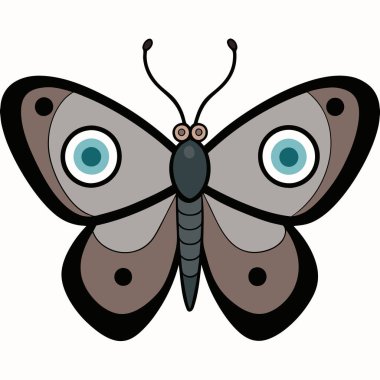 Northern Pearly-eye butterfly vector illustrations on a white background. clipart