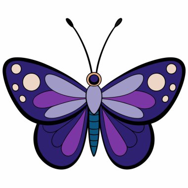 Purple Emperor butterfly vector illustrations on a white background. clipart