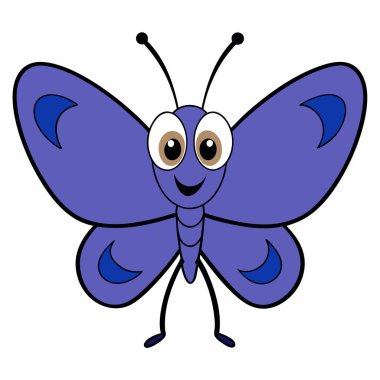 Purple Hairstreak butterfly vector illustrations on a white background. clipart