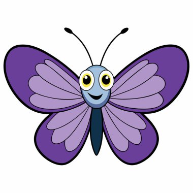 Purple Hairstreak butterfly vector illustrations on a white background. clipart