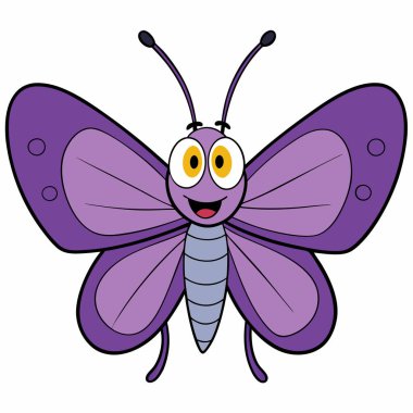 Purple Hairstreak butterfly vector illustrations on a white background. clipart