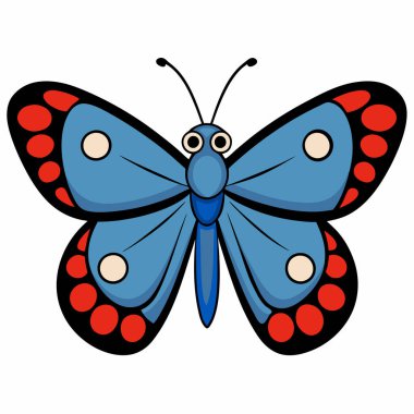 Red-spotted Purple butterfly vector illustrations on a white background. clipart