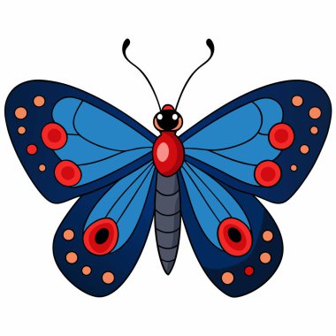 Red-spotted Purple butterfly vector illustrations on a white background. clipart