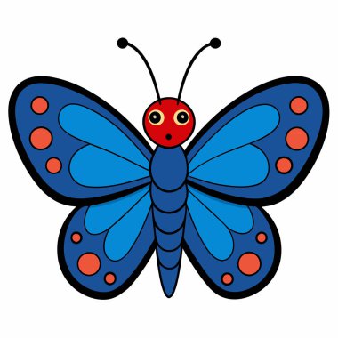 Red-spotted Purple butterfly vector illustrations on a white background. clipart