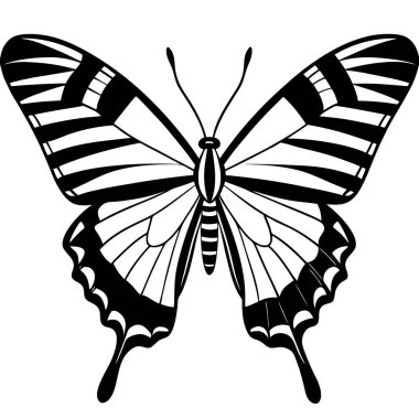 Scarce Swallowtail butterfly vector illustrations on a white background. clipart