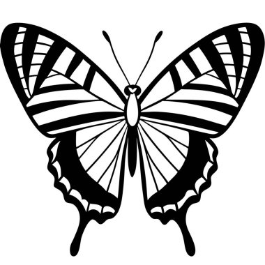 Scarce Swallowtail butterfly vector illustrations on a white background. clipart