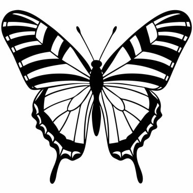 Scarce Swallowtail butterfly vector illustrations on a white background. clipart