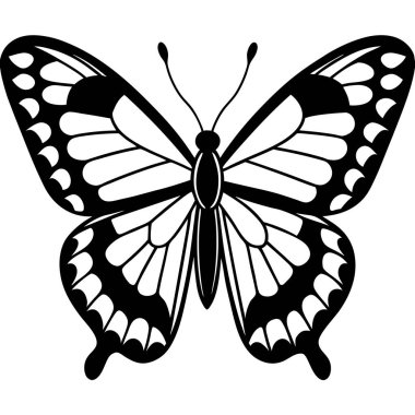 Scarce Swallowtail butterfly vector illustrations on a white background. clipart