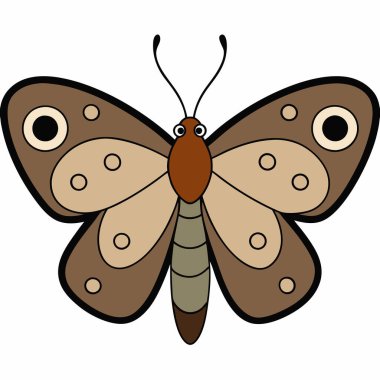 Speckled Wood butterfly vector illustrations on a white background. clipart