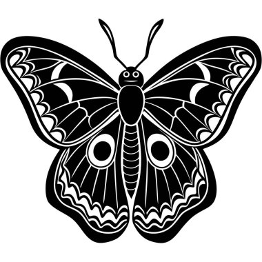 Atlas Moth insect flat vector illustration on white background clipart