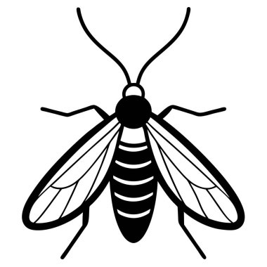 Beyaz arkaplanda Caddisfly böceği düz vektör çizimi