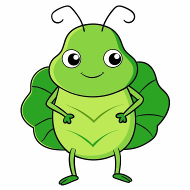 Beyaz arkaplanda Aphid böceği düz vektör çizimi