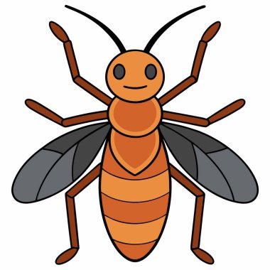 Assassin Bug insect flat vector illustration on white background clipart