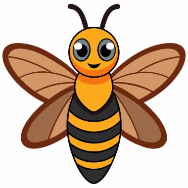 Hornet insect flat vector illustration on white background clipart