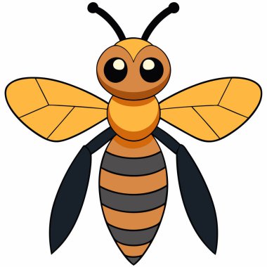 Hornet insect flat vector illustration on white background clipart