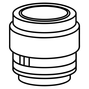 Prime Lens flat vector line art illustration white background clipart