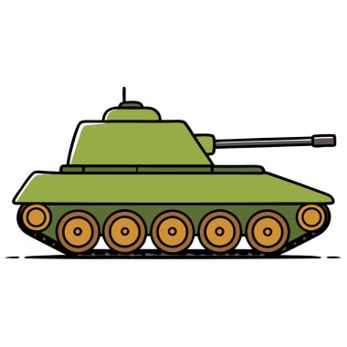 Tank düz biçim vektörü izole edilmiş beyaz arkaplan
