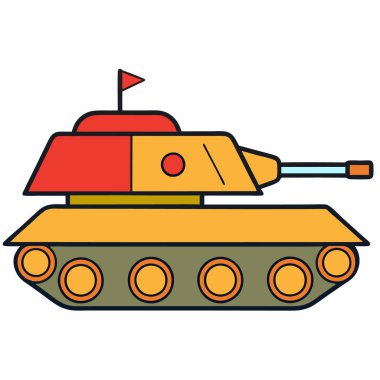 Tank düz biçim vektörü izole edilmiş beyaz arkaplan