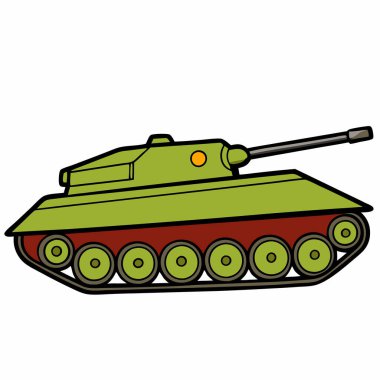 Tank düz biçim vektörü izole edilmiş beyaz arkaplan